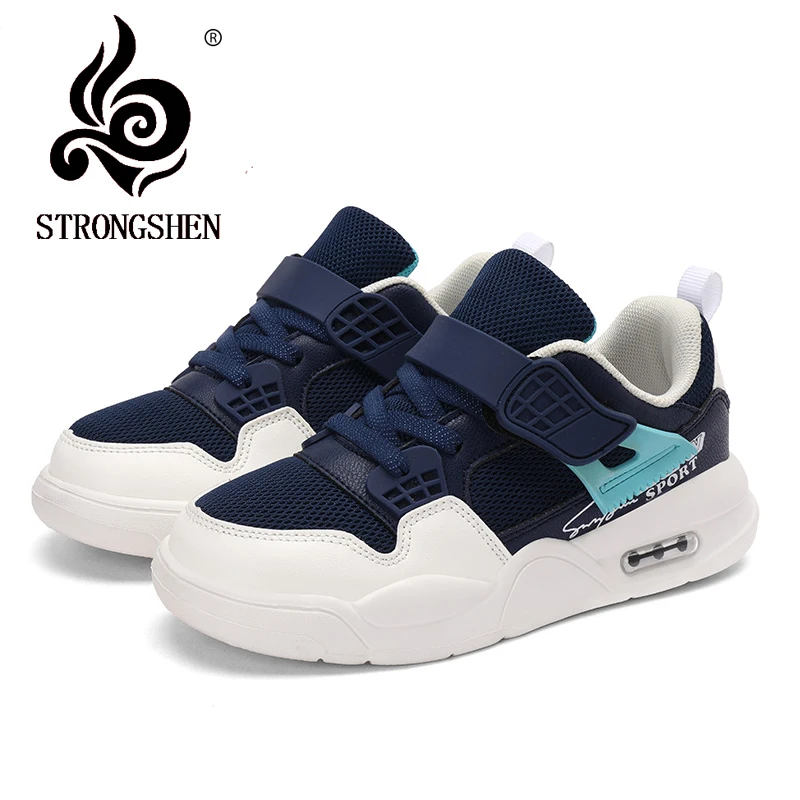 

STRONGSHEN Children's Shoes Casual Shoes Running Autumn Light Wear-Resistant Anti-Slipp Leather Surface Fashion Boys Sneakers