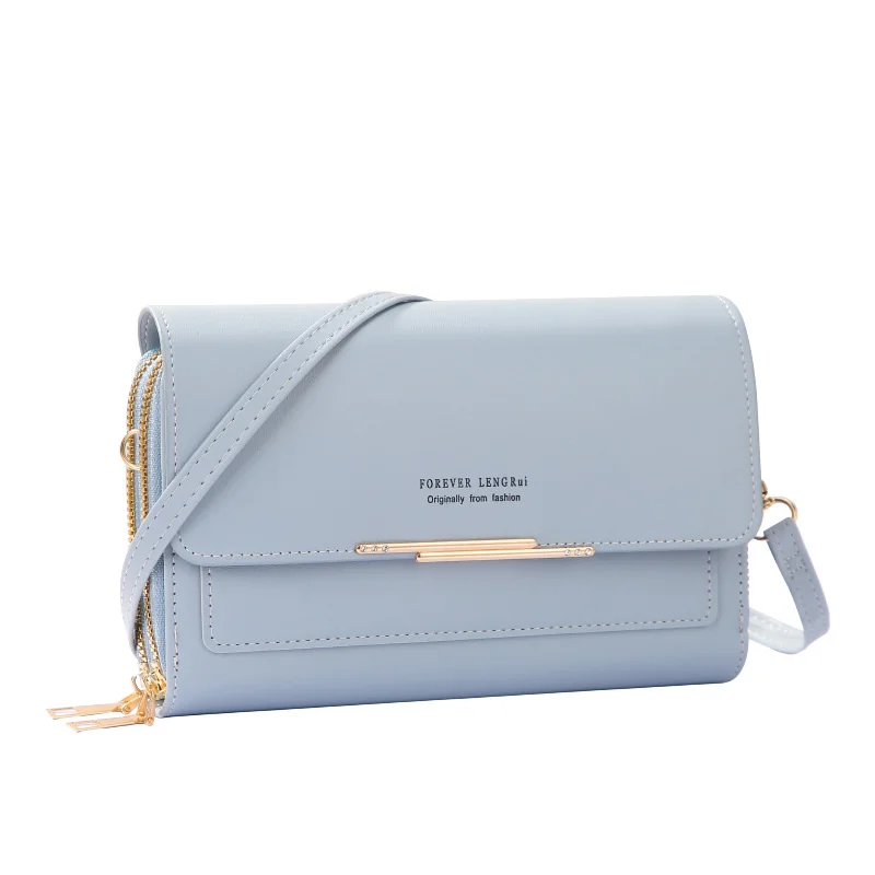 

Новинка 2023, сумка для сотового телефона, Женская корейская модная многофункциональная сумка через плечо, однотонная простая миниатюрная сумка на молнии