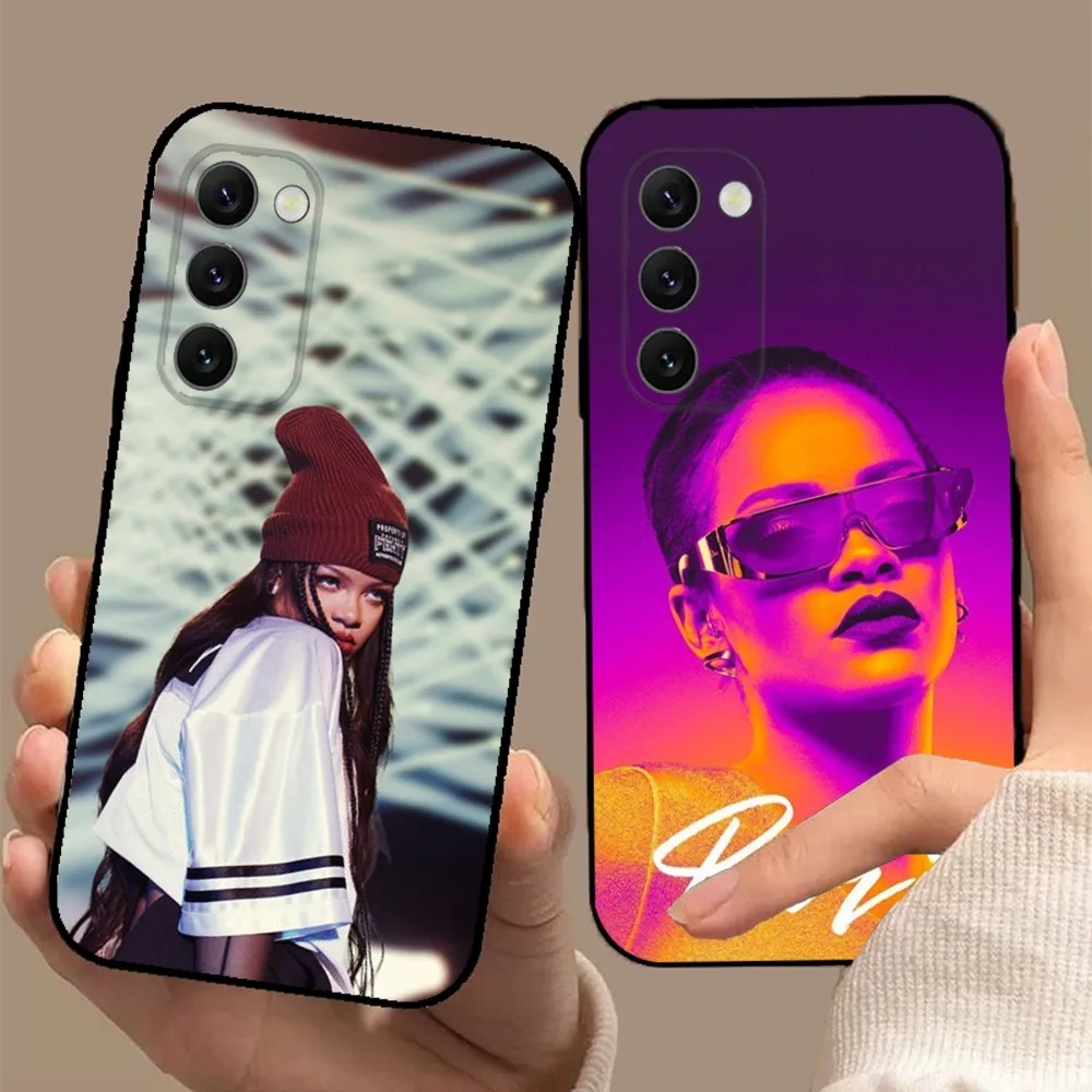 Singer R-RIHANNAS-S Phone Case For Samsung S24 23 22 30 21 10 9 Ultra Plus Lite FE 5G Black Soft