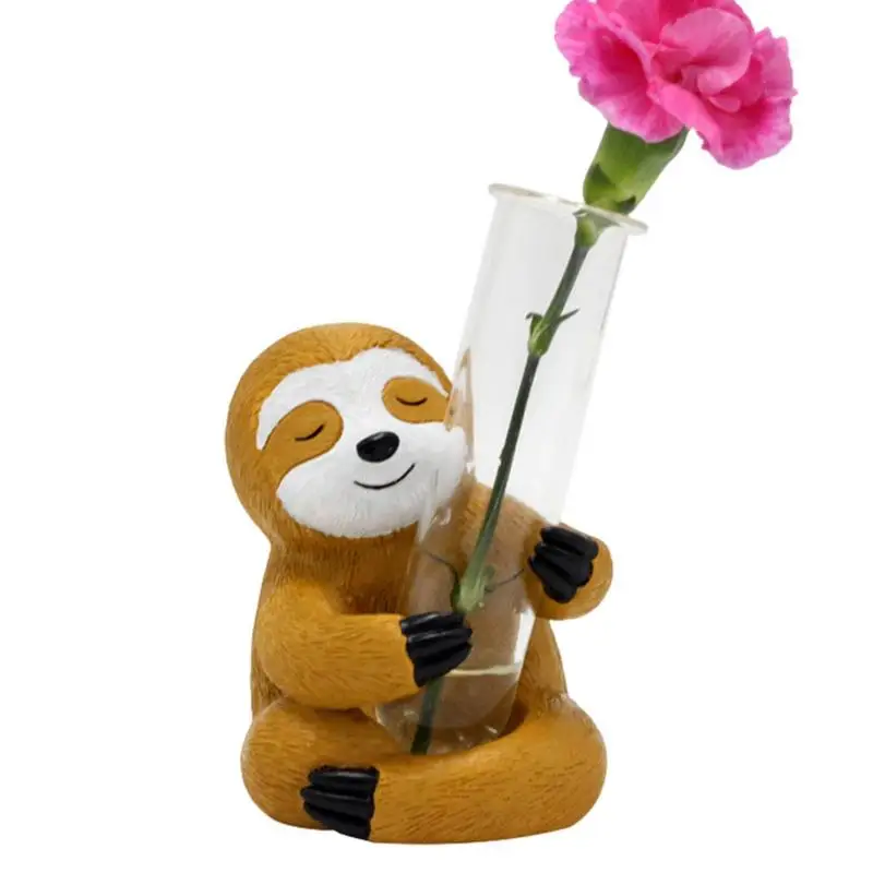 

Flowering Pot In Sloth Hug Resin Cute Animal Flower Pot With Tube Home Garden Desktop Decor Indoor Outdoor Decor Accessory
