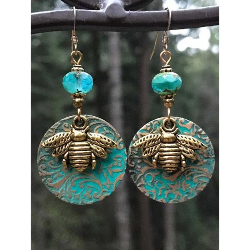 Серьги в богемном стиле ретро с разделением цветов двухслойные серьги