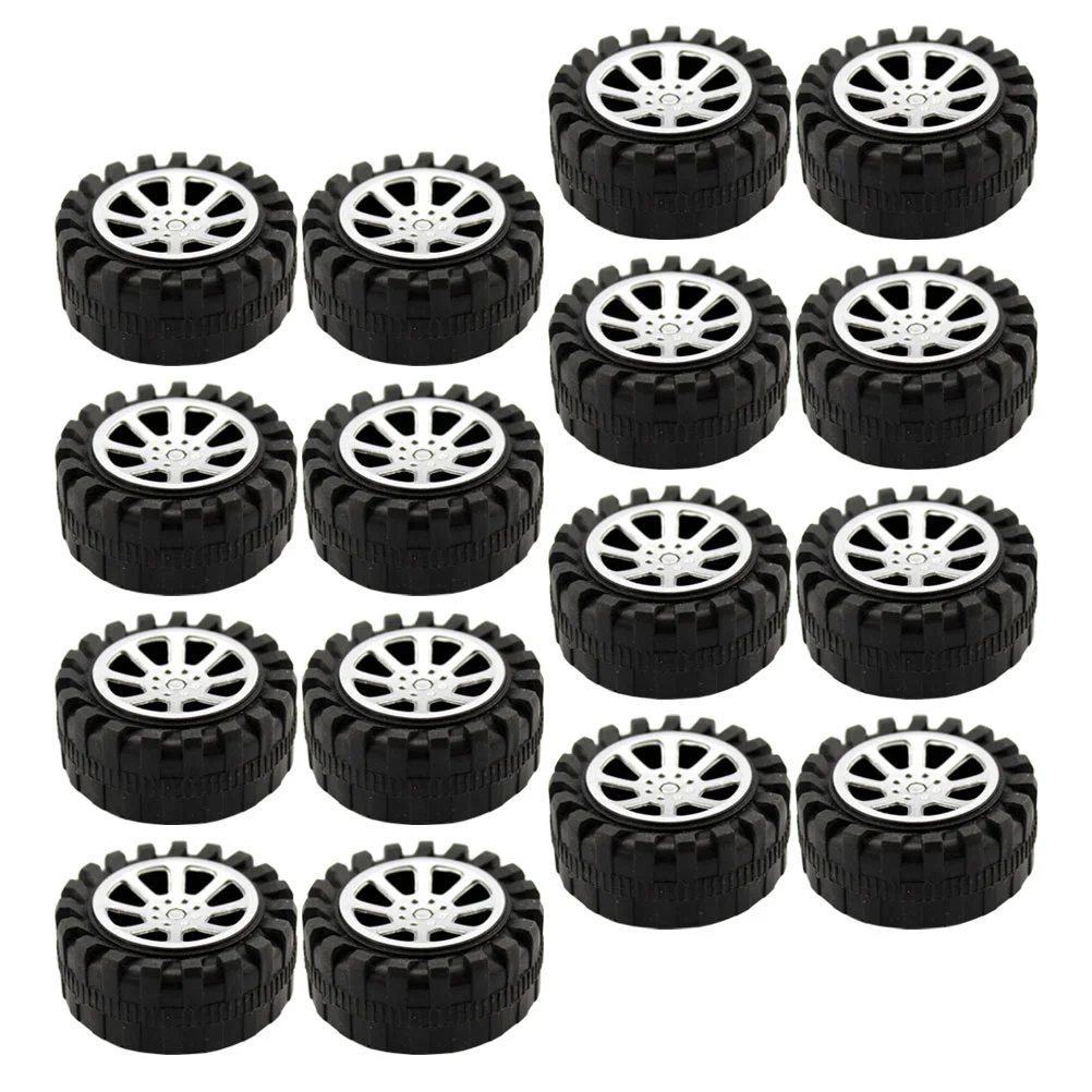 

40 Pcs Toy Wheel Plaything Plastic Vehicle Wheels Car Accessories Kids DIY Toddler Toys Playthings Small Flywheel Little Model