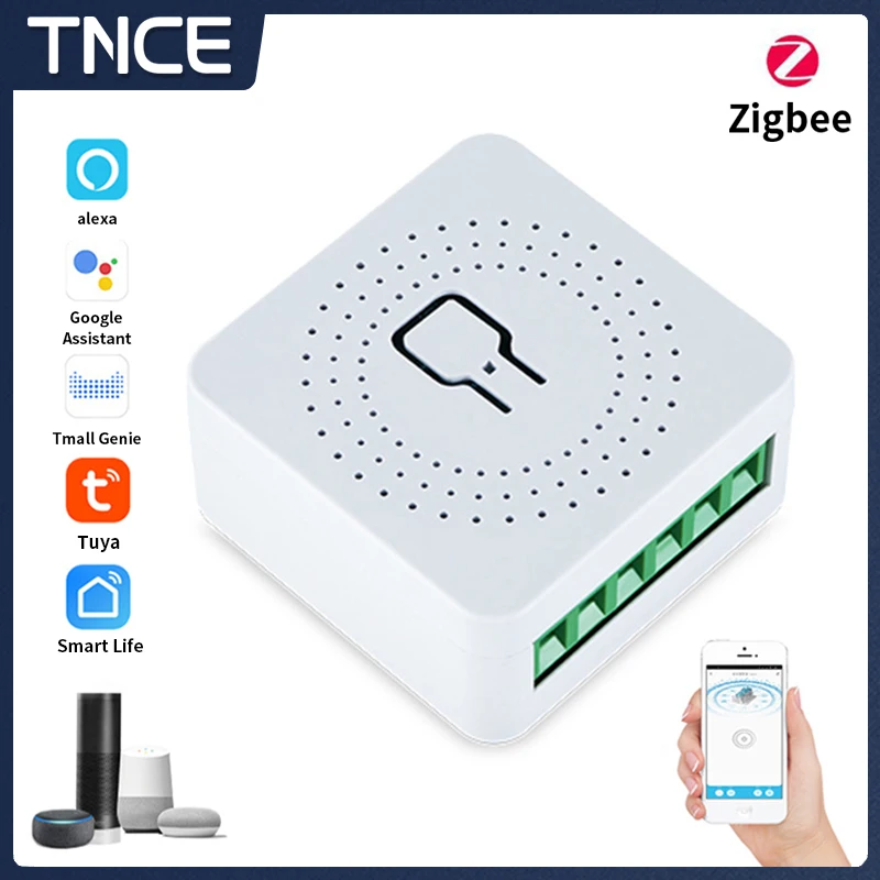 

TNCE Smart ZigBee Switch Module 16A SSmart Home DIY Breaker Smart Life/Tuya App Control, Works with Alexa Google Home