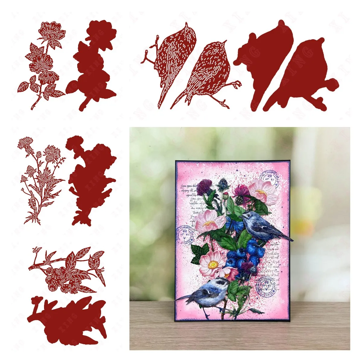 

Christmas Arrival New Metal Cutting Dies Scrapbook Decoration Embossed Diy Craft Blueberry Horned Beauty Midnight Thorns Die Set