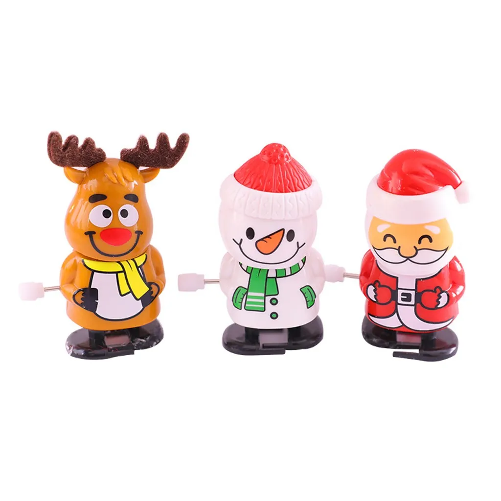 

Christmas New Year Jump Clockwork Toy Santa Claus Snowman Elf shaking Doll Jumping Cute Wind Up Xmas Gift for Kids Souvenirs