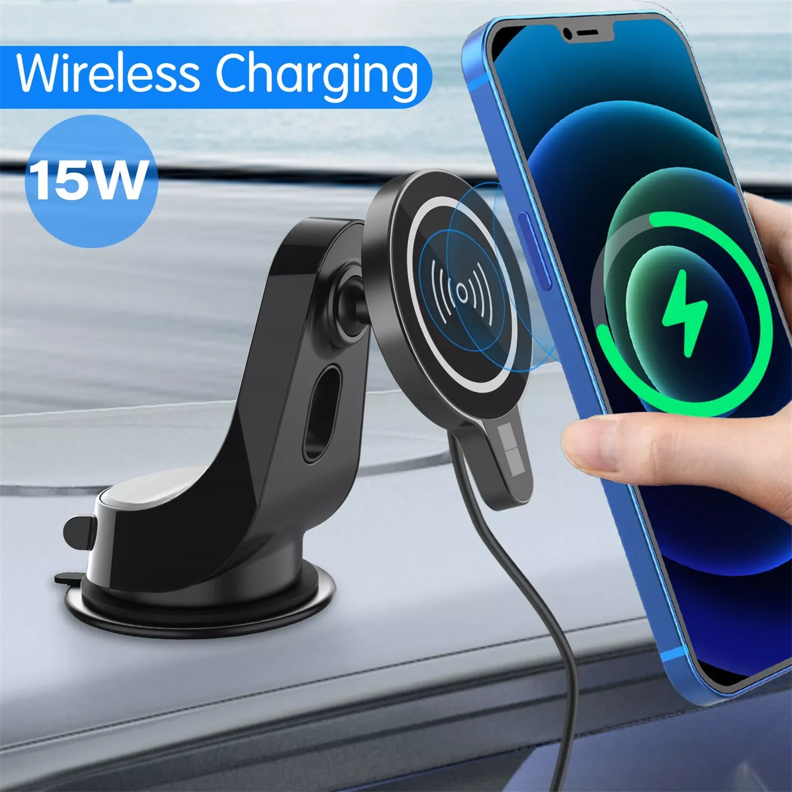

Wireless Charging Station Pad Mobile Strong Bracket Instrument Wireless 15W Console Mobile Phone 5 Charger Stand
