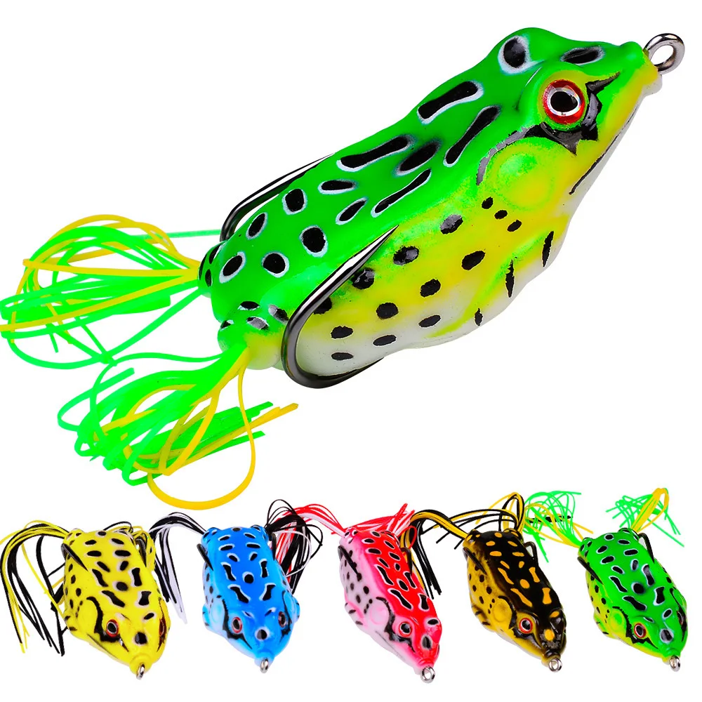 

1 Pcs 5G 8.5G 13G 17.5G Frog Lure Soft Tube Bait Plastic Fishing Lure with Fishing Hooks Topwater Ray Frog Artificial 3D Eyes