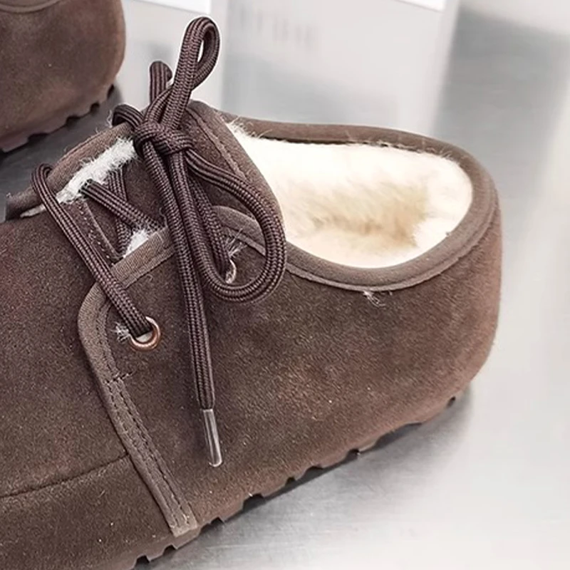 Зимние ботинки на плоской подошве с мехом женская зимняя теплая обувь трендовая