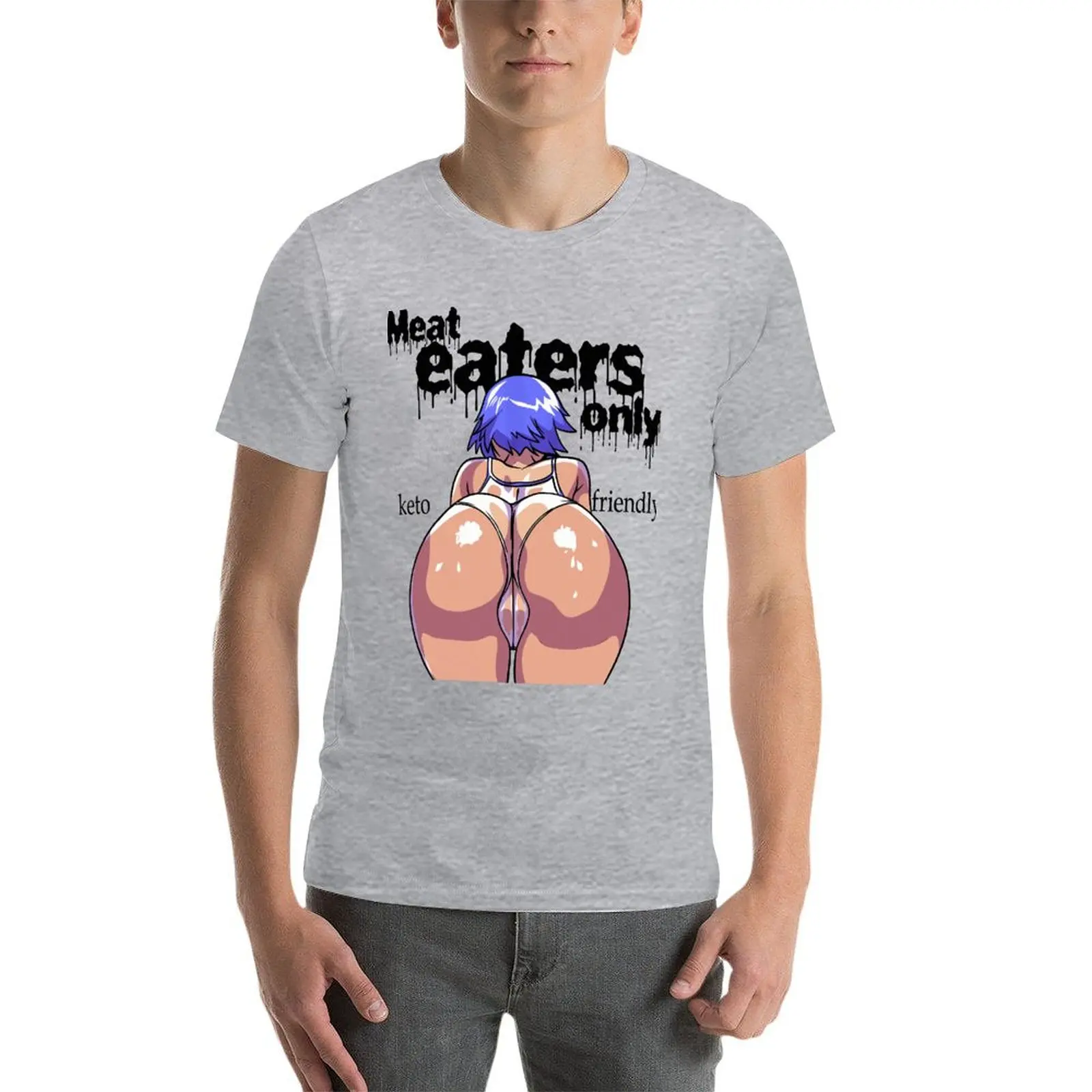 

Meat Eaters Only Keto Hentai Anime Oversize T Shirts Branded Men'S Clothing Short Sleeve Streetwear Plus Size Tops Tee