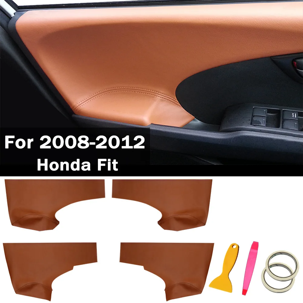 ДЛЯ 08-13 Honda Fit II кожаный чехол на дверную панель автомобиля украшение для ремонта