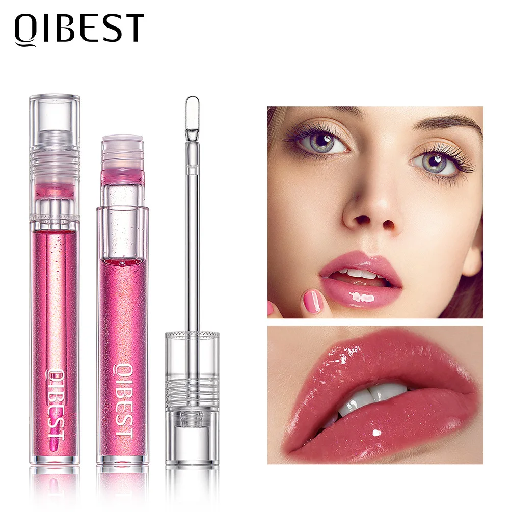 

QIBEST Waterproof Transparent Lip Gloss Velvet Matte Lipstick Long Lasting Moisturizing Lip Glaze Lip Plumper Extreme Lipgloss