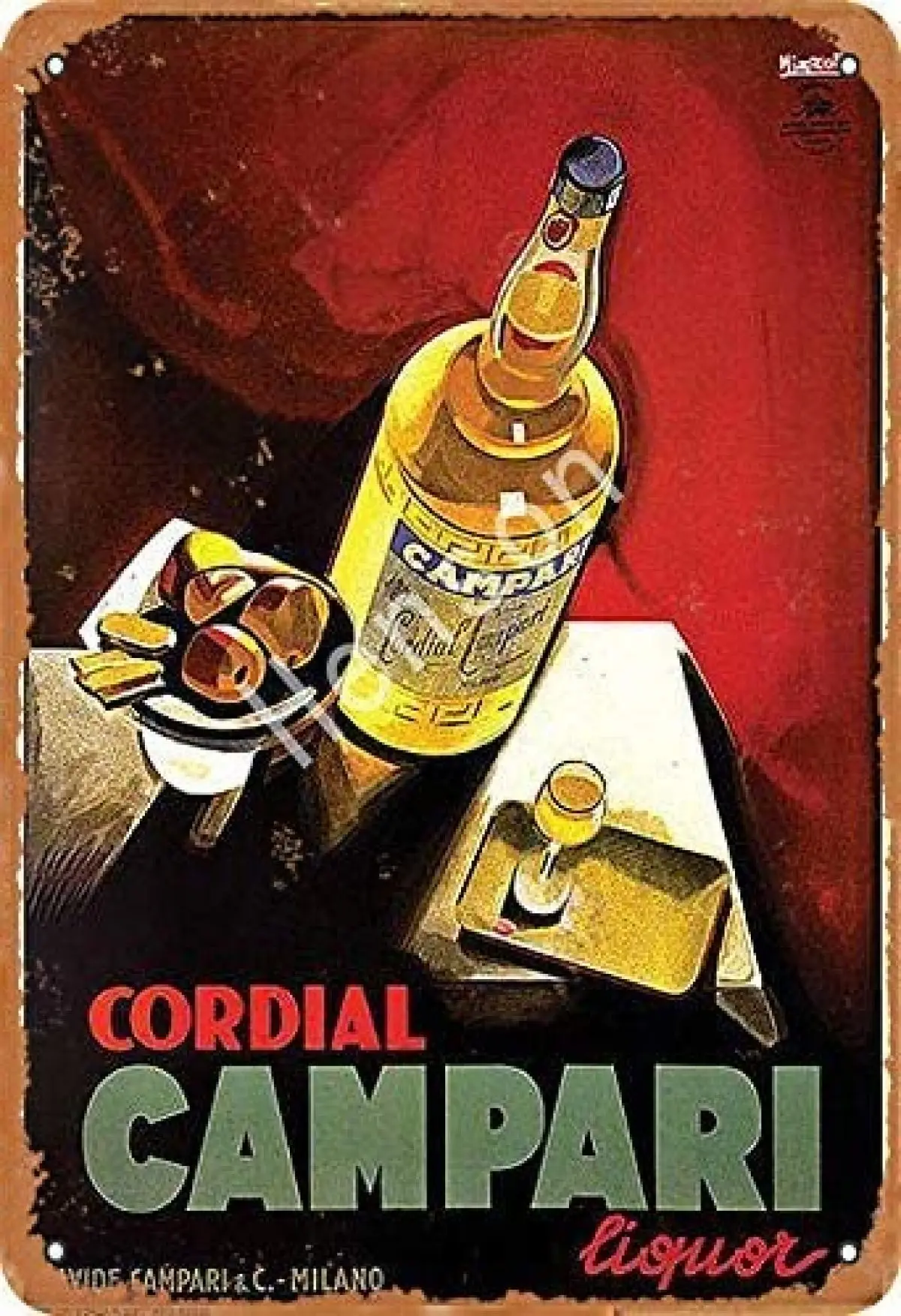 

Cordial Campari Vintage Tin Sign Art Iron Painting Rusty Poster Decoration Aluminum plaque