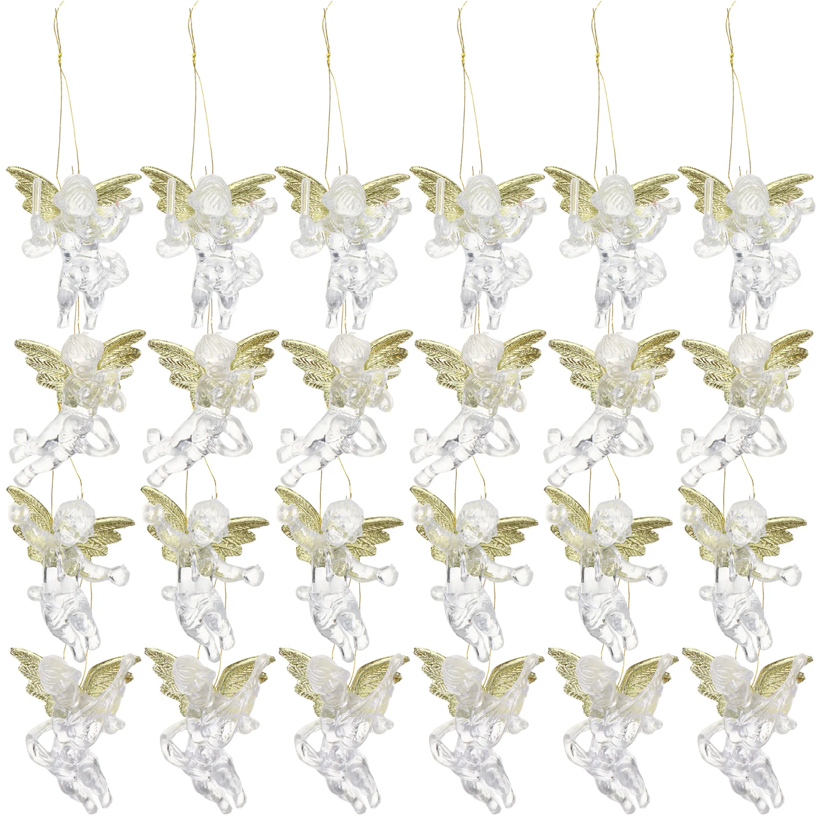 

6cm Christmas Hanging Ornaments Transparent Angel Pendants Chic Decors