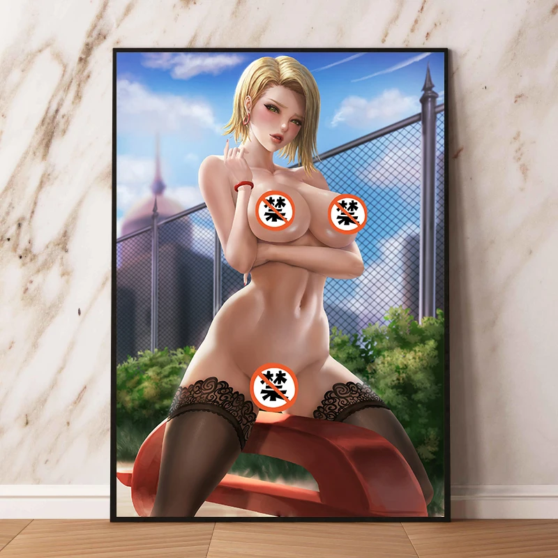 

Dragon Ball Anime Sexy Girl Android 18 Bulma Custom Print Canvas Poster Print Wall Art Living Room Anime Home Decoration Gift
