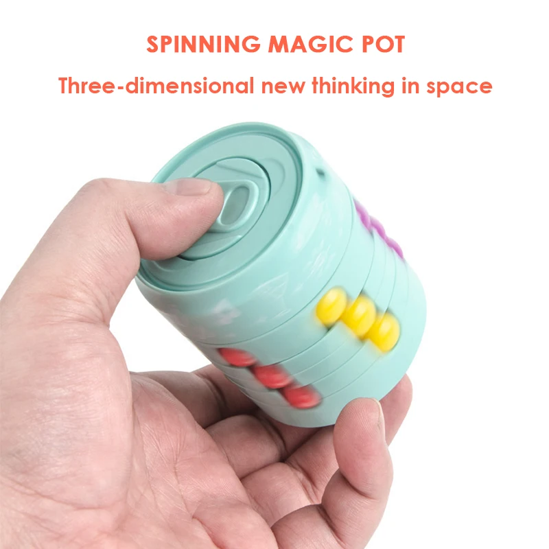 

Toy for Kids Cans Magic Bean Cube Funny Stress Reliever Rotating Fidget Can for Adults Puzzle Educational for Teens Kids Adults