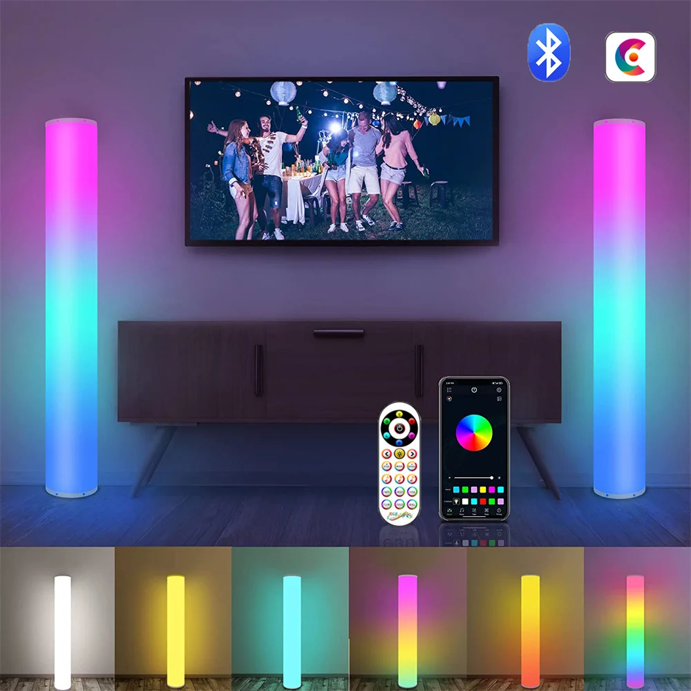 

APP/Remote Control LED RGB Floor Lamp Bars Night Light Music Rhythm Atmosphere Lights Backlight for Gaming TV Room Decoration