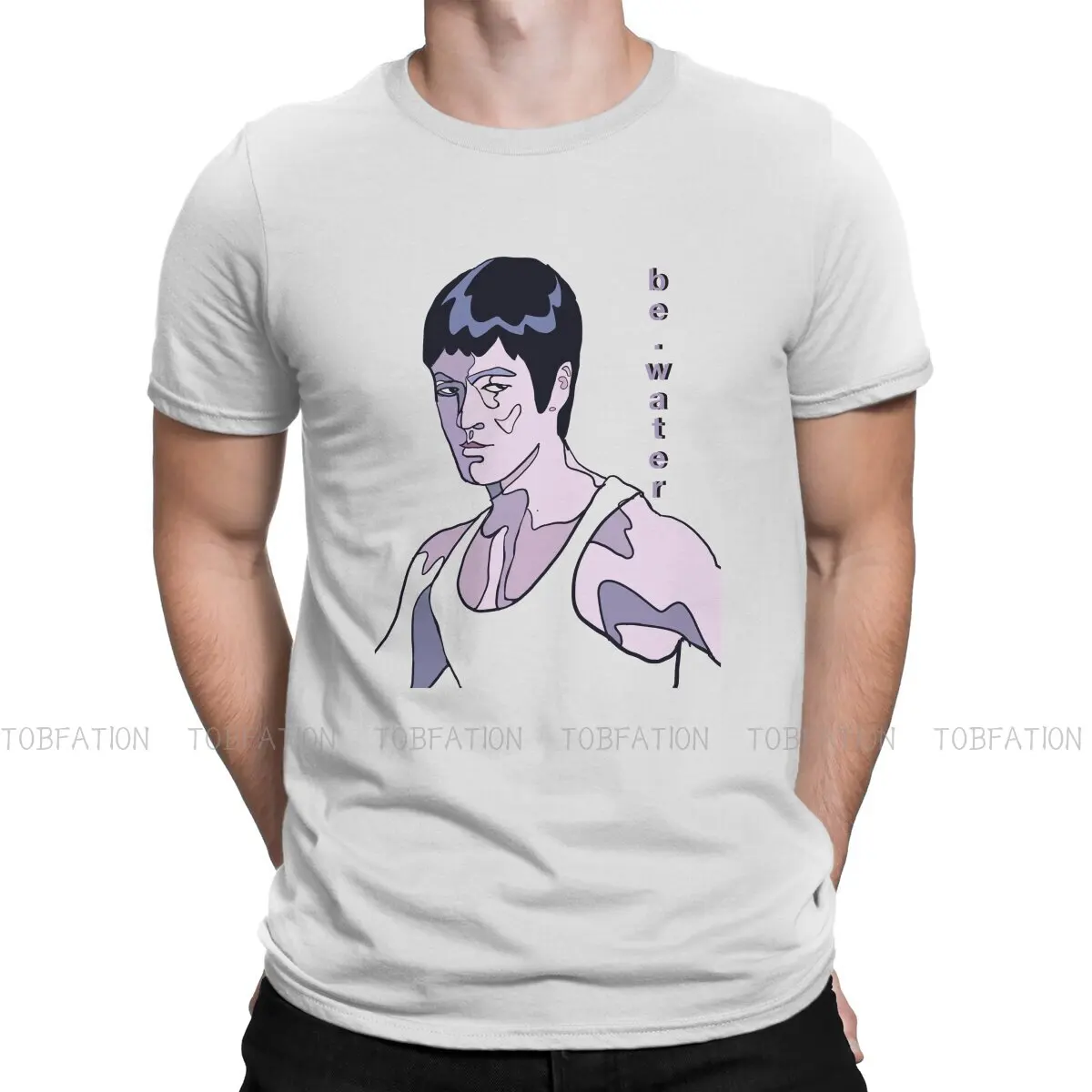 

Bruce Lee Martial Artist TShirt for Men Be Water Classic Humor Casual Sweatshirts T Shirt Novelty Trendy Fluffy