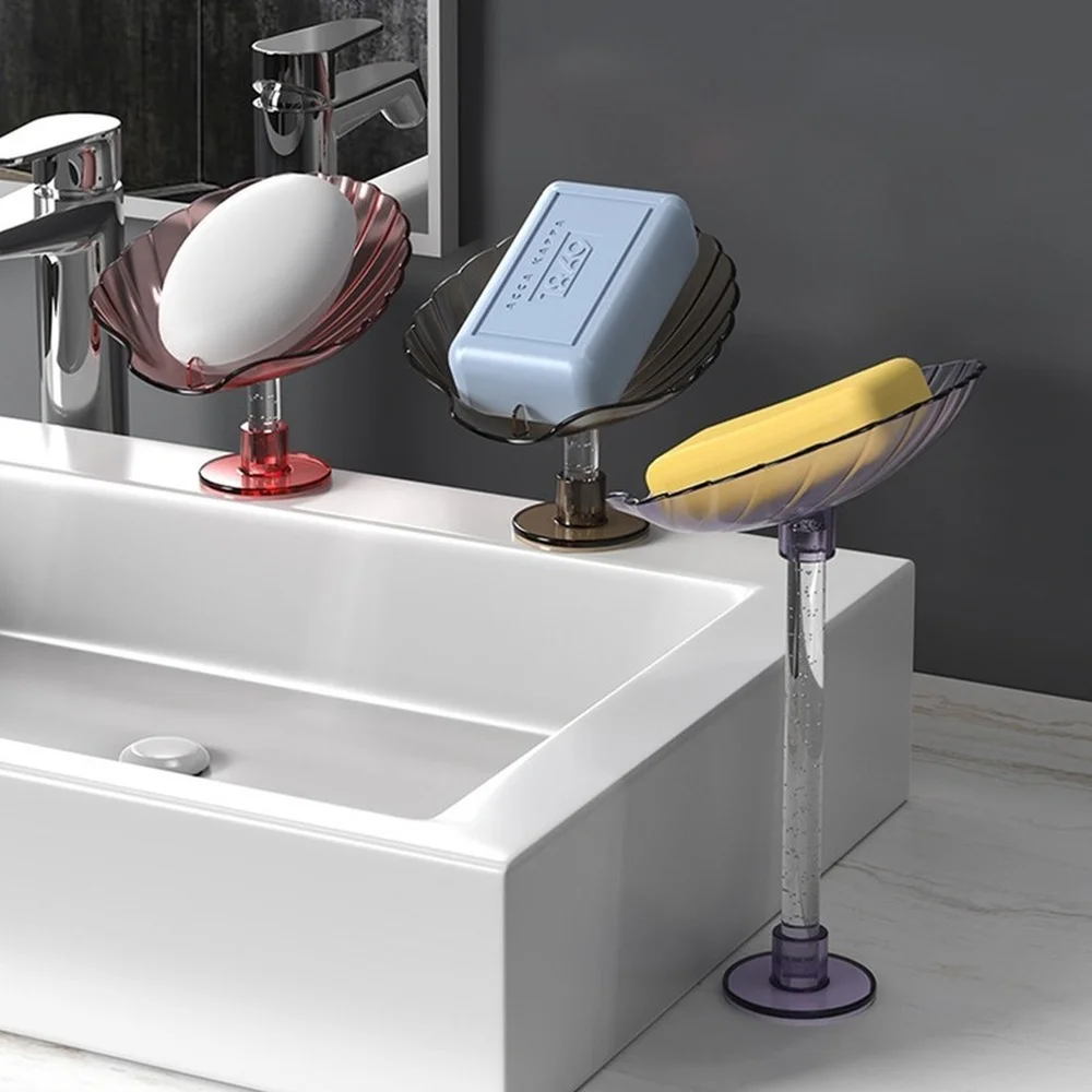 Drainage Soap Dish Punch-free Storage Rack Sponge Tray Suitable for Shower Bathroom Kitchen |