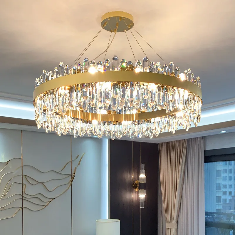

Luxury Chandelier Lighting Living Dining Room Led Crystal Lamp Art Decor Oval Kitchen Light Fixture Gold Bedroom Chandeliers