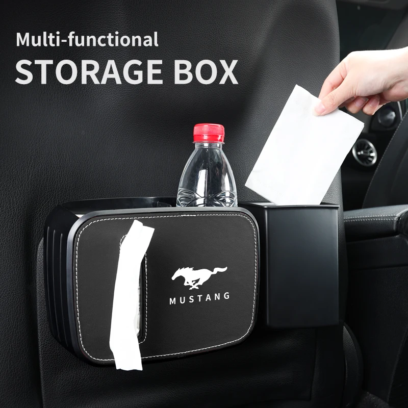 

Car Seat Back Multifunctional Tissue Storage Box For Ford Mustang ST Racing RS S Kuga Fiesta Fusion Mondeo Edge Focu