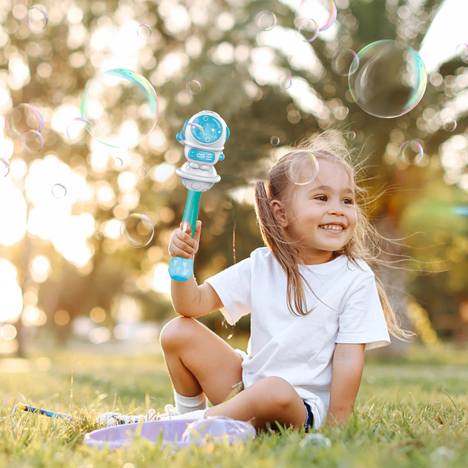 

Electric Bubble Machine Bubble Wand Blower For Kids Spaceman Auto Bubbles Maker Machine Indoor Outdoor Toys For Toddlers Birthda