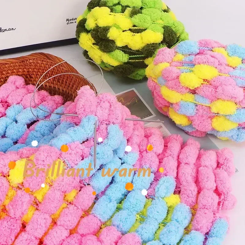 Фото 130 г грубая шерстяная пряжа с большой шариком, жемчуг гороха, пряжа ручной работы Sangzi, удобная, мягкая и яркая цвета №4