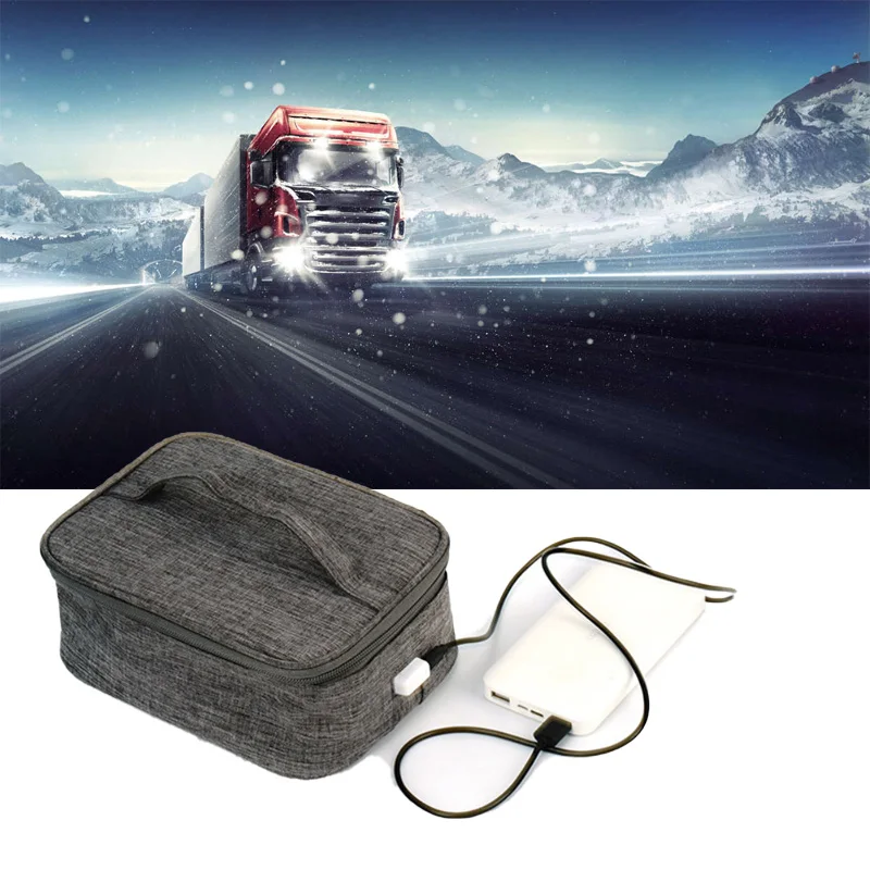 

USB Food Heating Lunch Box Bag Waterproof Insulated 5V Car Picnic Food Warmer Container Bag Electric Heater Packet Accessories