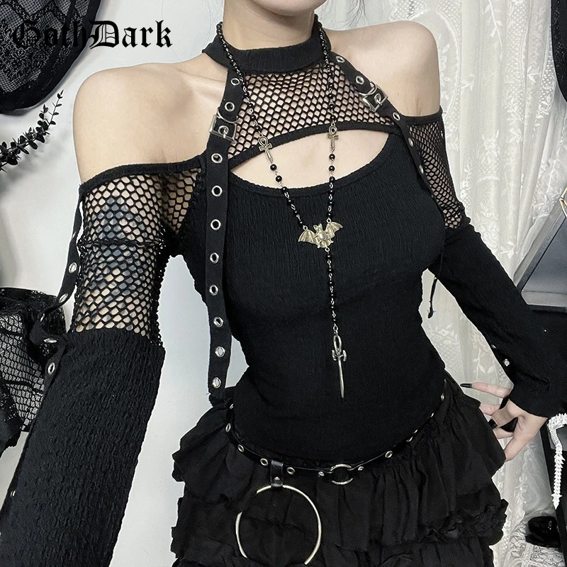 Женская футболка с открытыми плечами Goth Dark