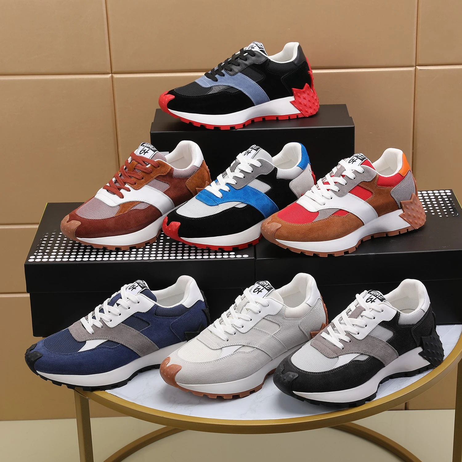 

2023 Men's ICON Mix Colour Leather Casual Running Highstreet Sneakers Men DSQ2 Brand Design Tenis Masculino Patchwork Shoes