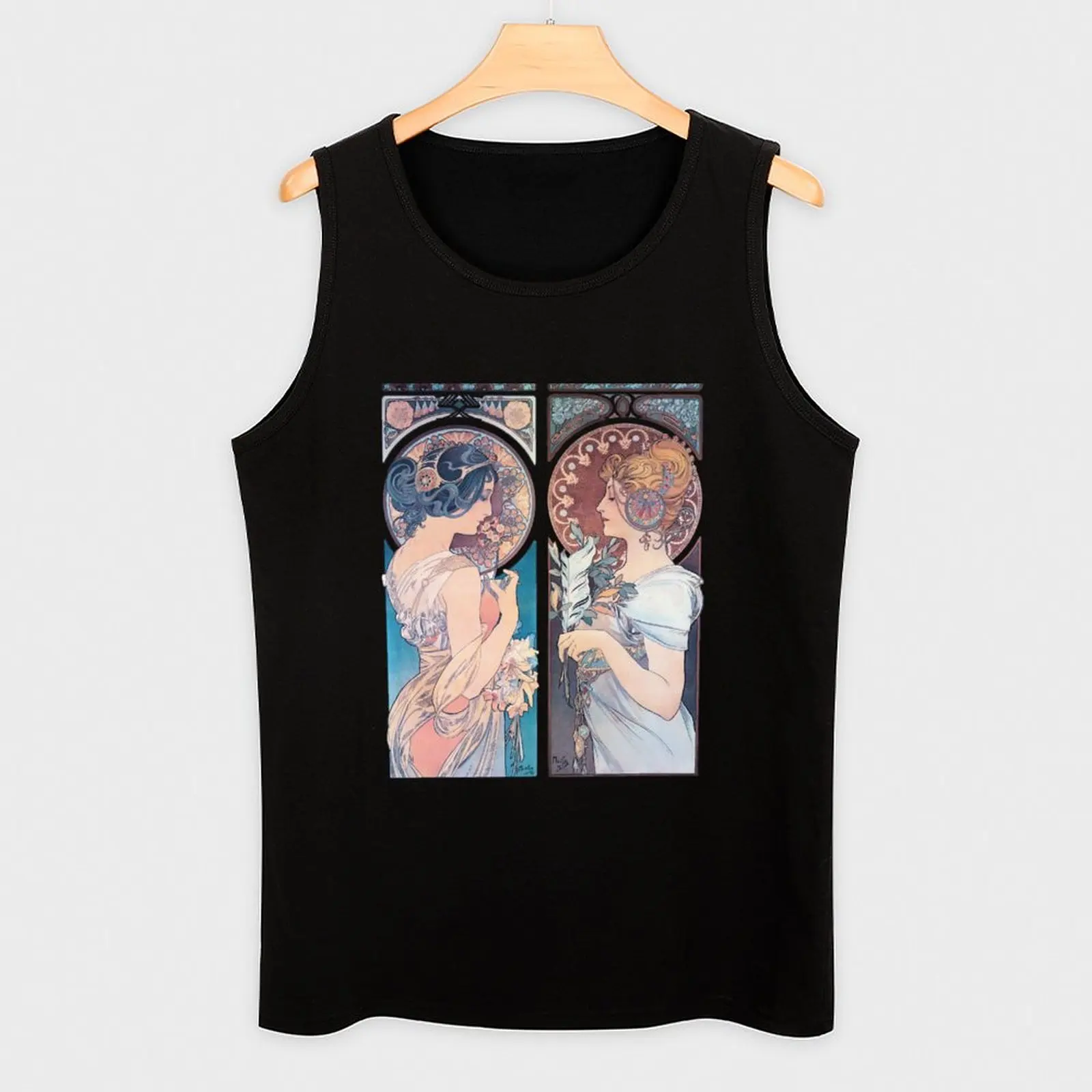 Майка La Primevere and шлейф Альфонсе мухи футболки для спортзала без рукавов мужчин