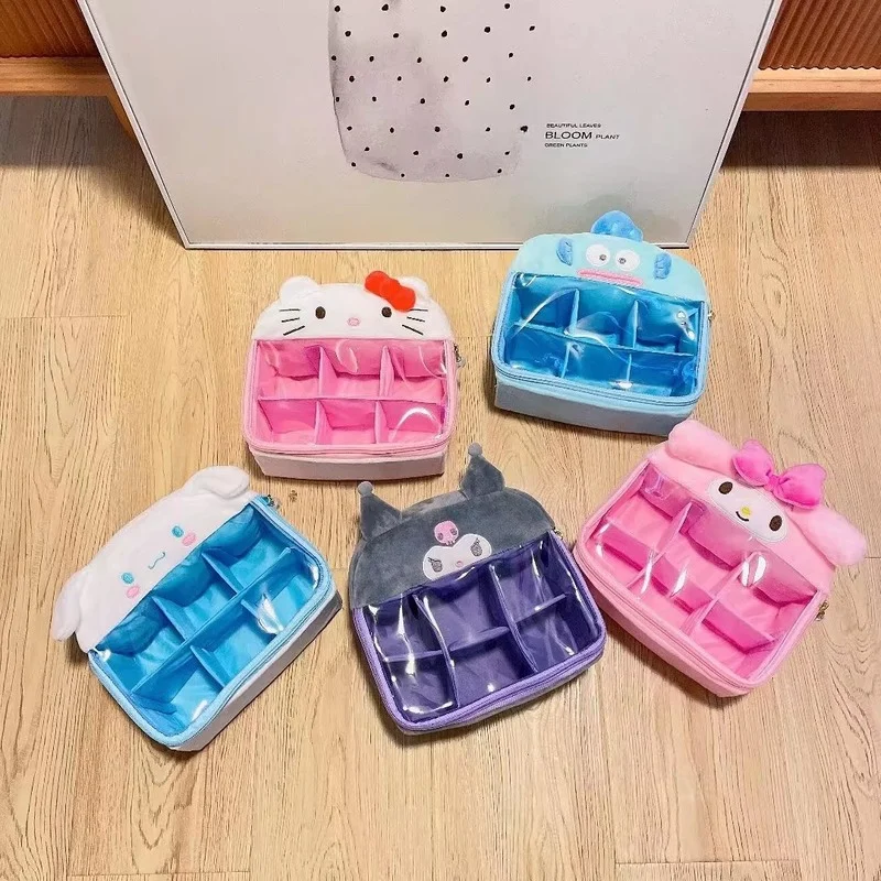 

Kawaii Sanrioed Anime Cartoon series mymelody Kuromi Cinnamoroll cute fashion Transparent Clothing Underwear Plush Storage Box