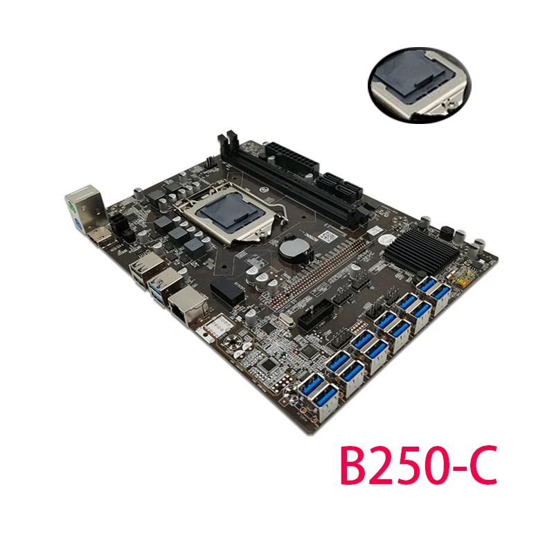 МАТЕРИНСКАЯ ПЛАТА MINE B250C 12XPCIE на слот USB3.0 графической карты с поддержкой LGA1151 DDR4 DIMM RAM Компьютерная материнская плата ETH Miner B250-C ON.