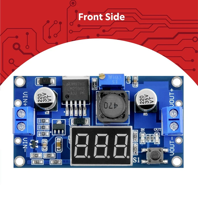 3 шт. понижающий модуль LM2596S LM2596 для 4-40 В до 3-24 с 3-значным цифровым дисплеем