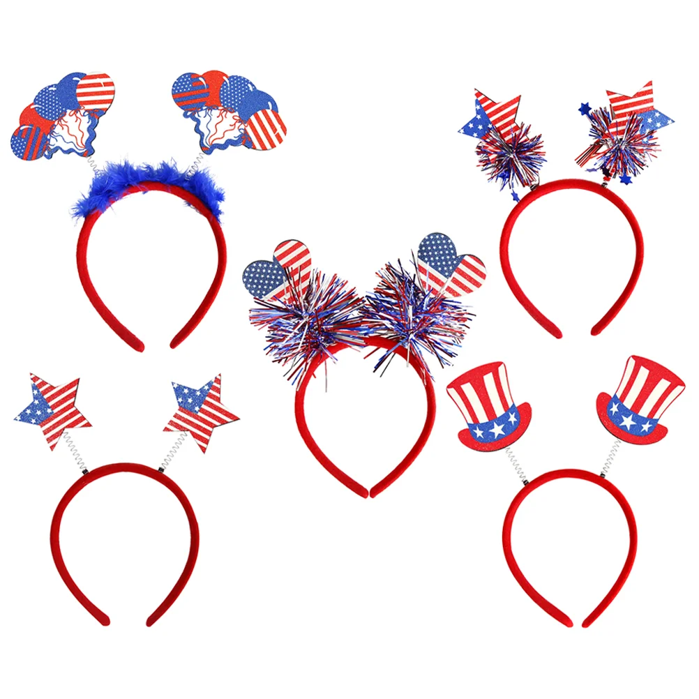 

5 Pcs Independence Day Headband Hairband Cosplay Headdress Chucky Costume Kids Luminous Makeup Prop Celebrity Headbands