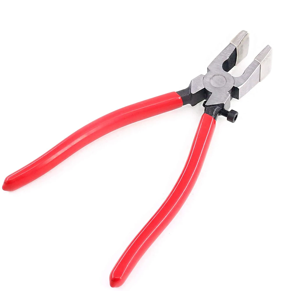 

Glass Running Pliers with Rubber Tips for Glass Cutting Key Fob Pliers with Curved Jaws for Mosaics Breaking Tool