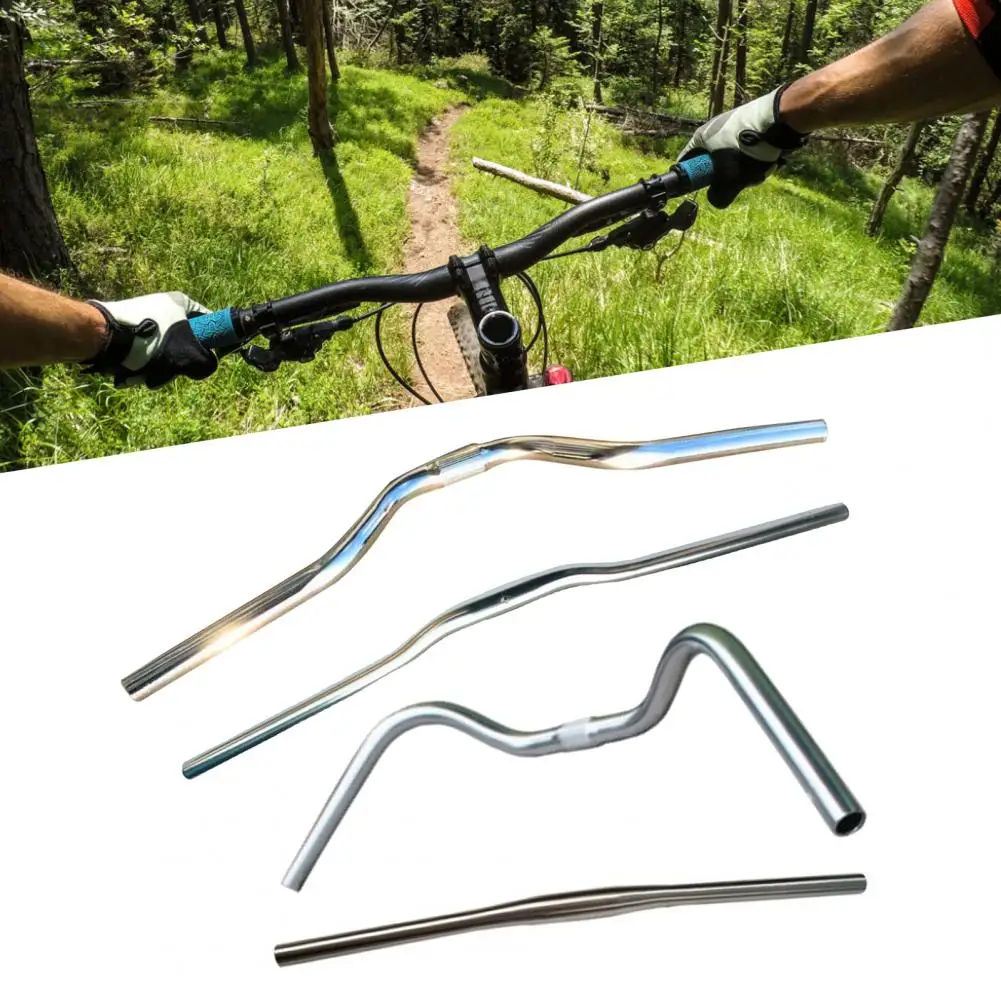 Durable Flat Handlebar Bicycle Parts Handlebar Riser Corrosion Prevent 22.2x580mm Swallow-shaped Handlebar  Reliable