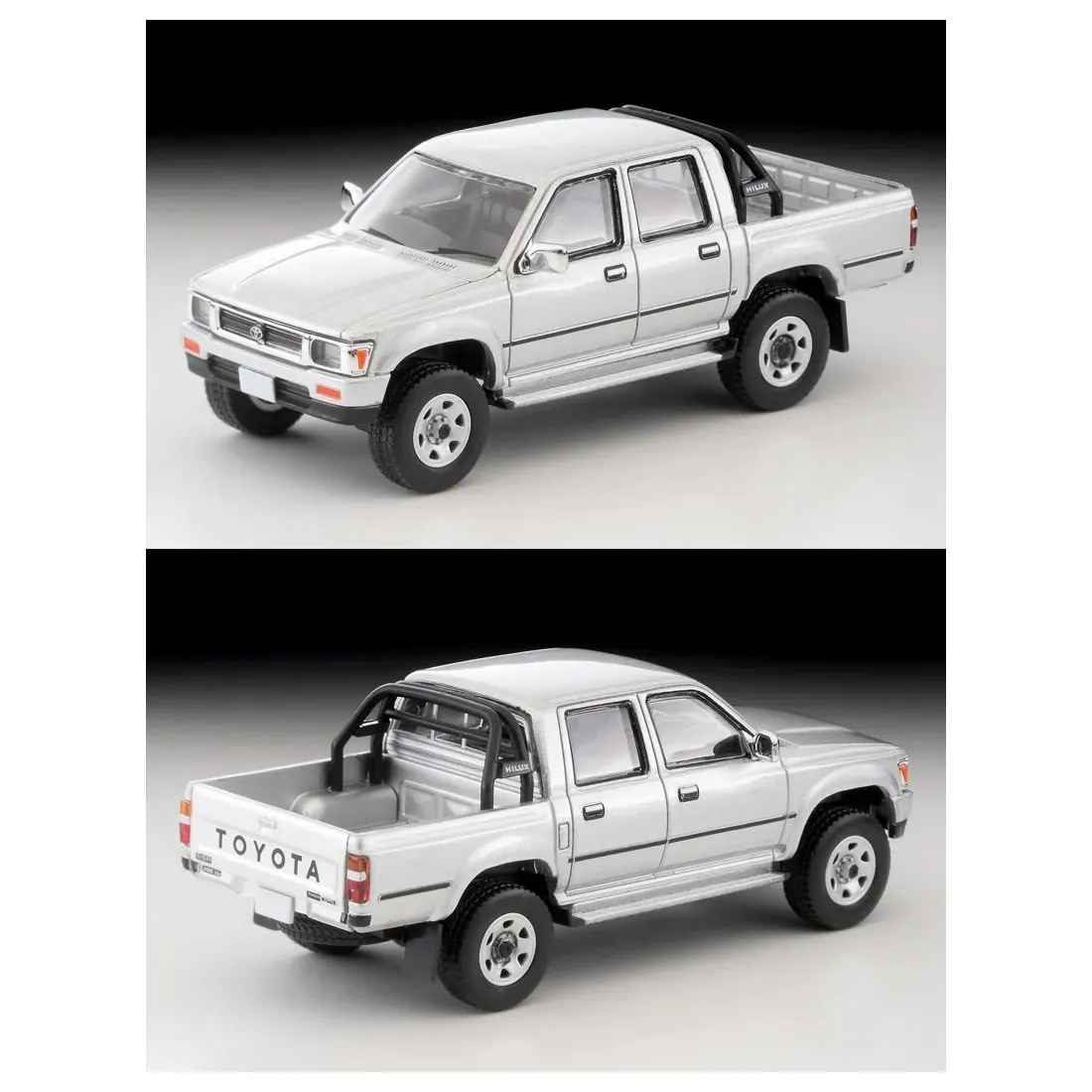 Фото Оригинальная модель Tomytec Tomica Limited Vintage NEO LV-N256c Toyota Hilux 4WD Pickup Double Cab SSR 1991 Silver 1/64, литая под давлением, масштаб 1:64 №3