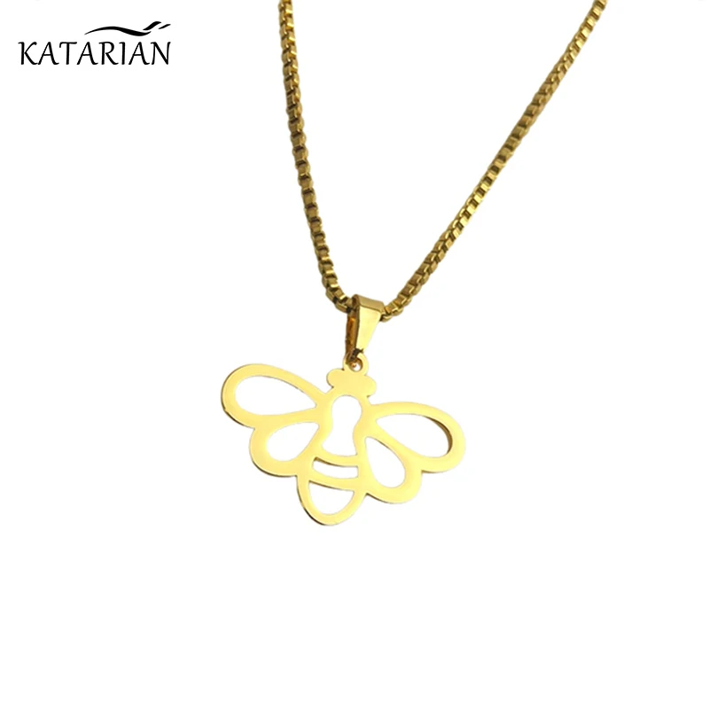 

Stainless Steel Necklaces Cute Little Bee Pendant Choker Chain Fashion Necklace For Women Jewelry Party Gifts