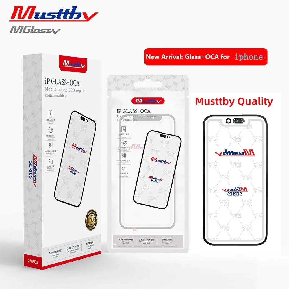 Musttby 2 шт. 1:1 Silimar OEM сенсорный экран стеклянная панель с OCA для iPhone X XM XR 12 13mini 11 14 15 16