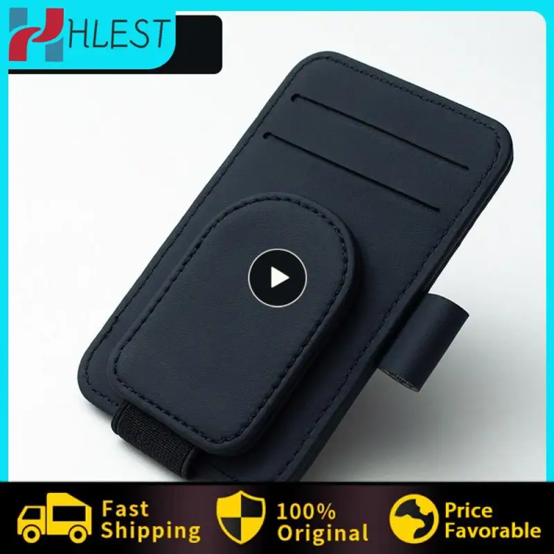 

Wear-resistant Card Holder Storage Box Durable Glasses Clip Simple Portable Storage Practical Leather Fashion Sun Visor Car