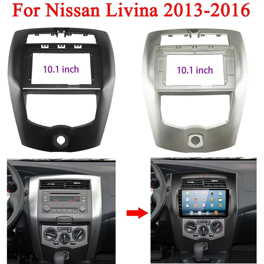1din 10 1-дюймовая автомобильная радіорамка для Nissan Livina 2007-2019 DVD-рамка установка