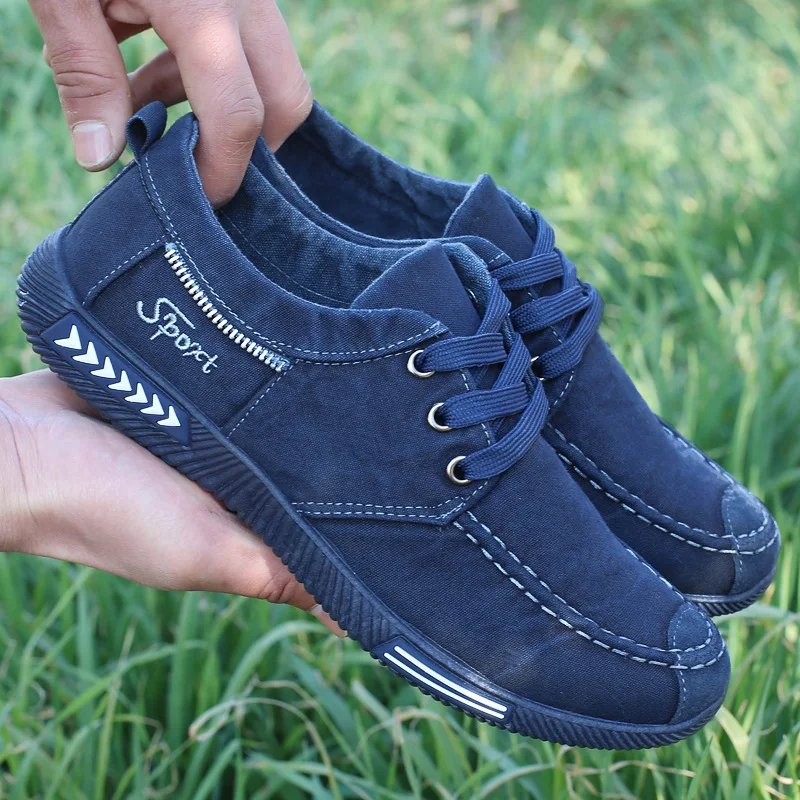 

NEW Canvas Men Shoes Denim Lace-Up Men Casual Shoes Plimsolls Breathable Male Footwear Spring Autumn sneakers size 38--46