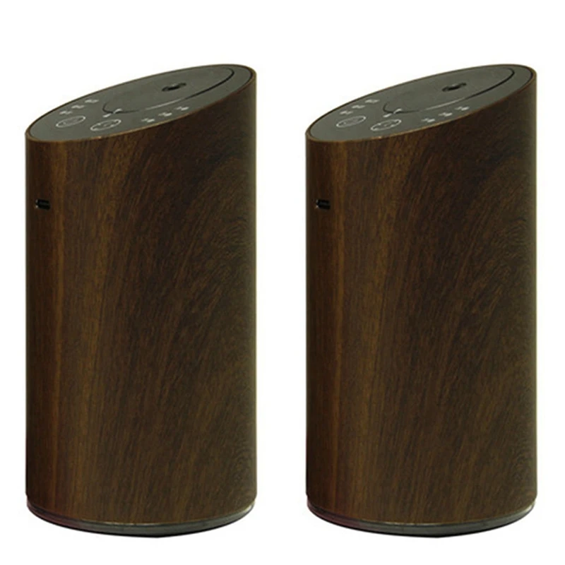 

2X Wood Grain Waterless Aroma Essential Oil Air Diffuser USB Aromatherapy Nebulizer Rechargeable Mist Maker Dark Brown
