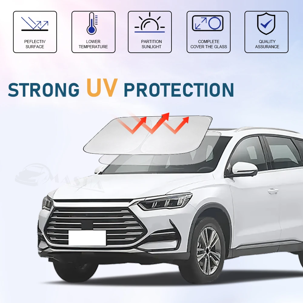 Солнцезащитный козырек на лобовое стекло для BYD Song Plus DMI EV 2021 2022 2023 2024