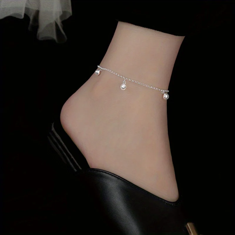 Новый модный браслет серебряного цвета с подвеской в виде колокольчика ножные