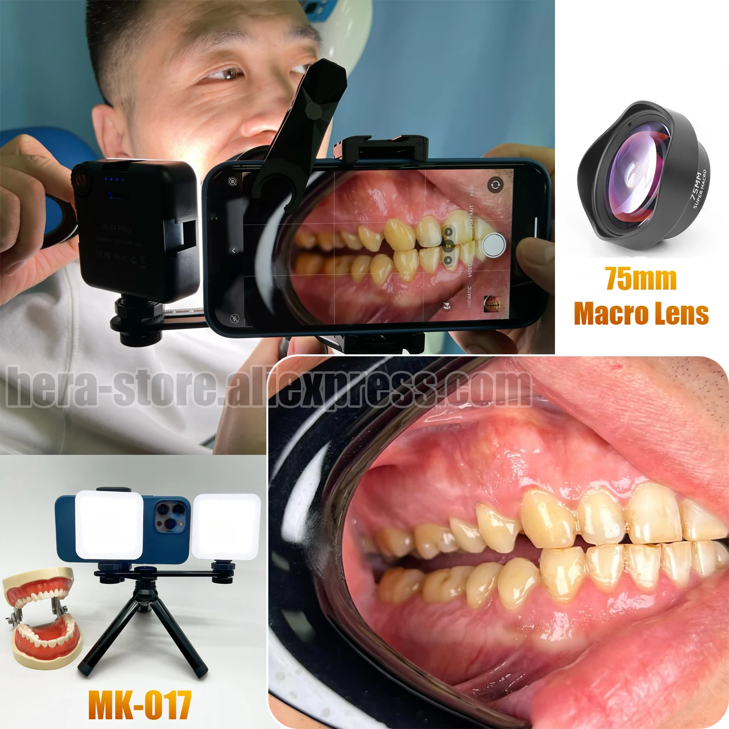 Полный стоматологический свет для фотосъемки со штативом Bluetooth ротовой