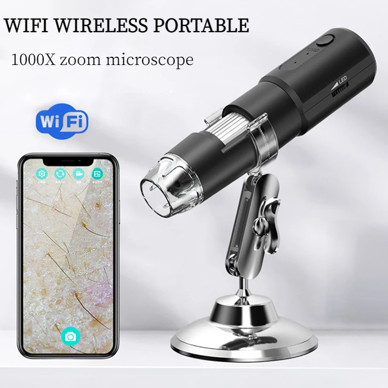 

New Professional USB Digital Microscope 1000X 8 LED Electronic Microscope Endoscope Zoom Magnifier Bring Bracket WiFi Microscope