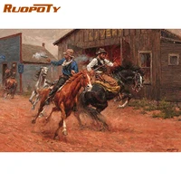 ruopoty classical painting by numbers handpainted riding horse diy crafts on canvas picture paint diy gift for adults beginners