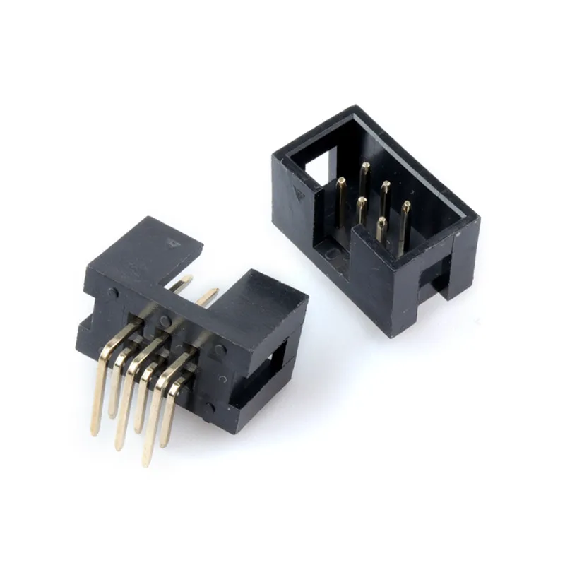 

50 pcs 6 Pins 2x3 Box Header Connector IDC Male Sockets Right Angle 2.54mm