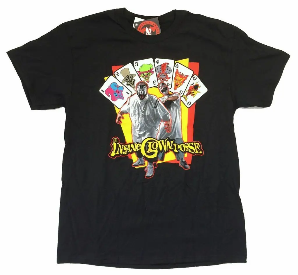 

Insane Clown Posse Tongue Out Cards Black T Shirt New ICP Merch